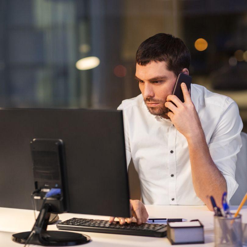 Restaurant staff handling calls